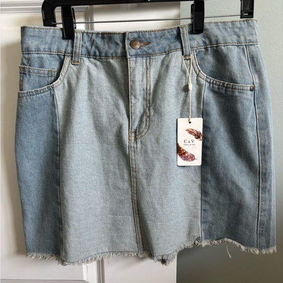 NWT women’s Chelsea & violet color block denim jean mini skirt size 29/w… - Picture 5 of 10